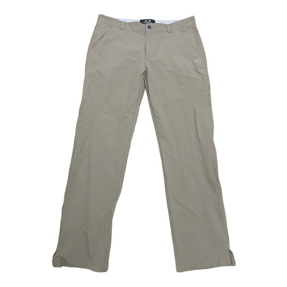 Oakley Tailored Fit Straight Leg Flat Front Golf Pants Stretch Khaki Size 36x34